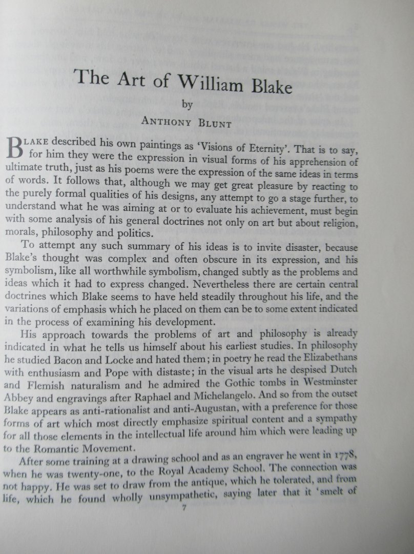 Butlin, Martin e.a. - William Blake. A catalogue of the works of William Blake in the Tate Gallery