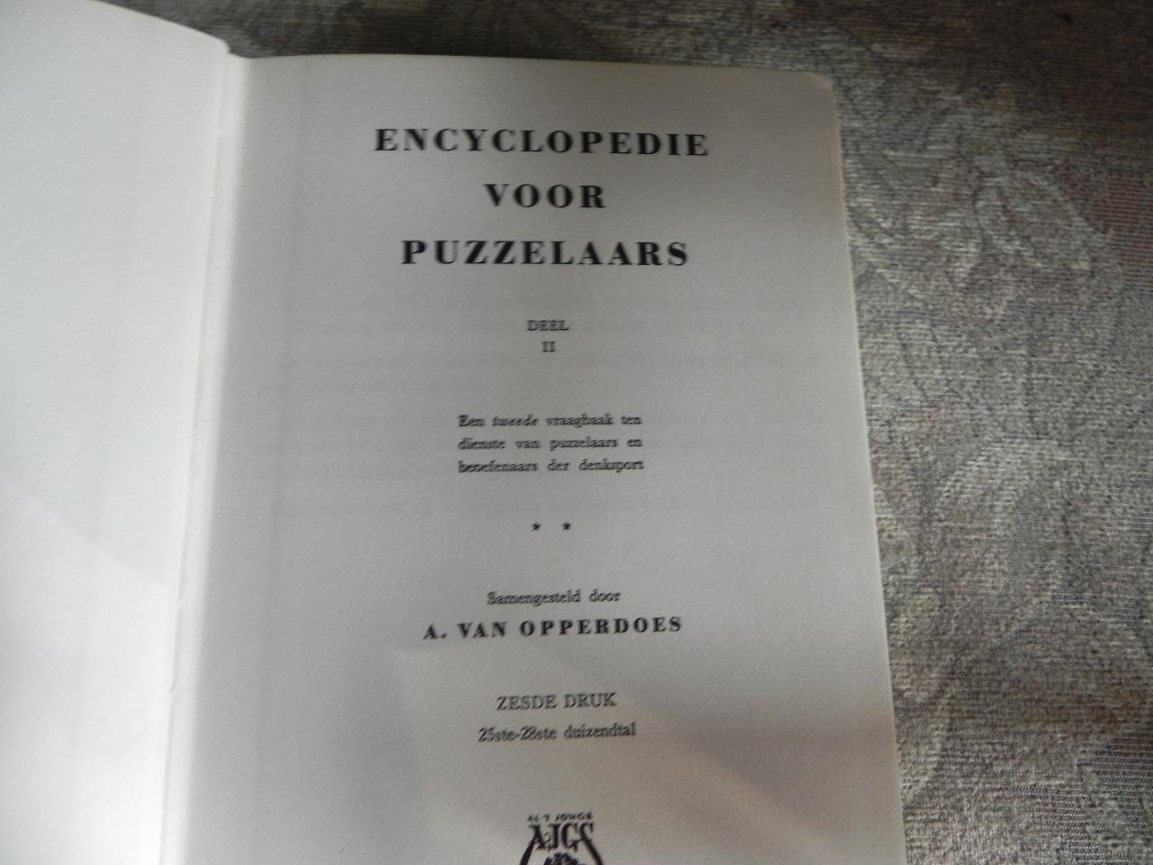 A van Opperdoes - Encyclopedie voor puzzelaars  deel 2  6e druk
