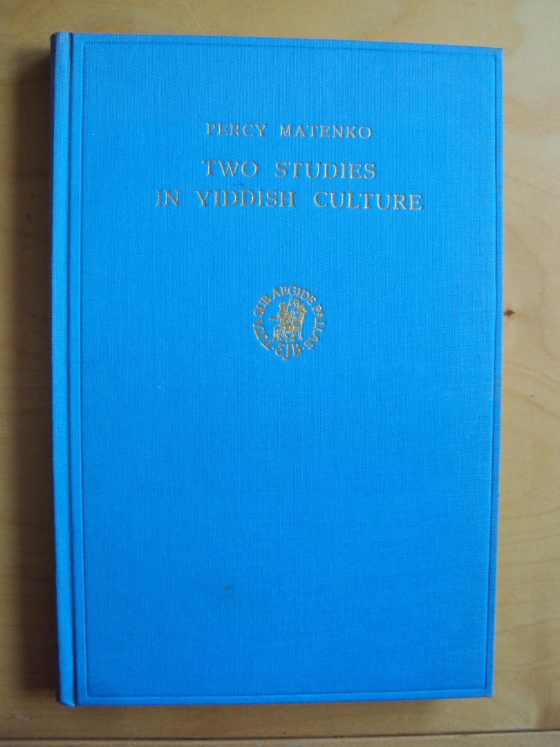 Matenko, Percy - Two Studies in Yiddish Culture