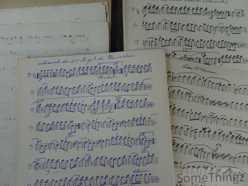 Charles Lequeux. - Verzameling handgeschreven muziekboekjes, partituren en liedjesteksten.