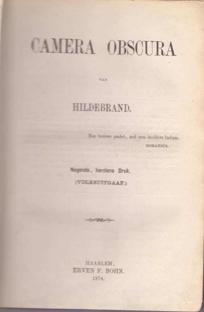 Hildebrand (ds1320) - Camera Obscura (negende, herziene druk 1874)