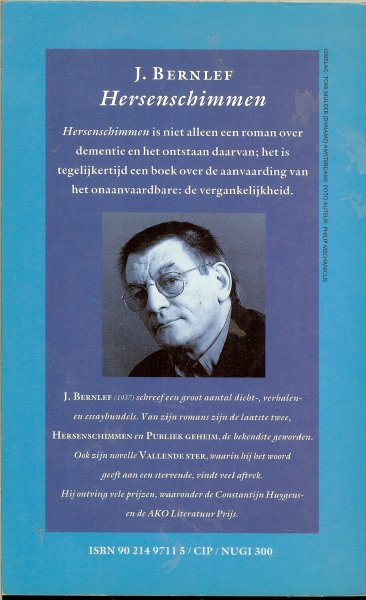 Bernlef, J .. Constantijn Huygensprijs 1985 - Hersenschimmen.