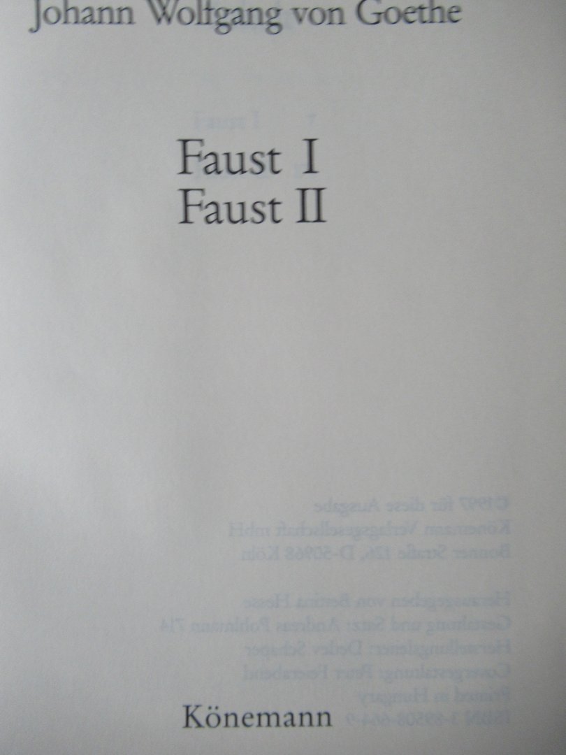 Goethe, Johann Wolfgang von - Faust I en II
