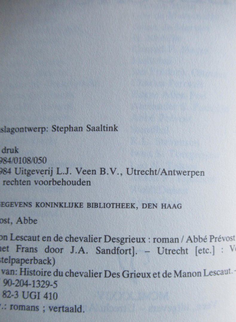 Prevost Abbé - Manon Lescaut