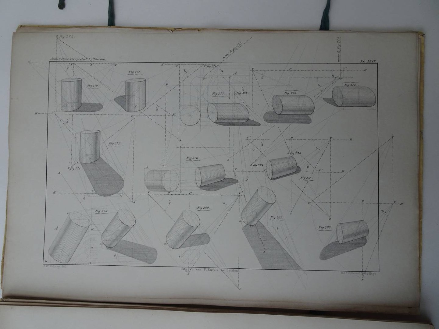 Schaap, J.W.. - Architectuur-Perspectife. Atlas van platen. Behoorende bij de afdeeling van de handleiding tot de kennis der perspectief; ten gebruike bij bouwkundig onderwijs en tot eigene oefening. ATLAS.