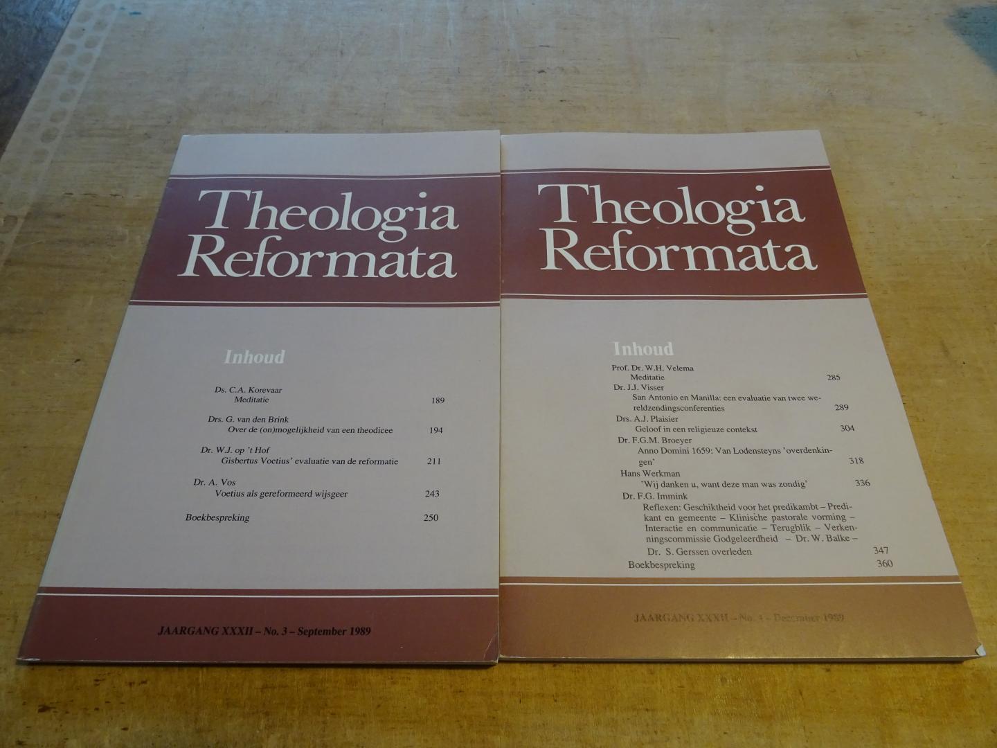 Brummelen, Dr. A. van , e.a. (Redactie) - Theologia Reformata / Jaargang 32