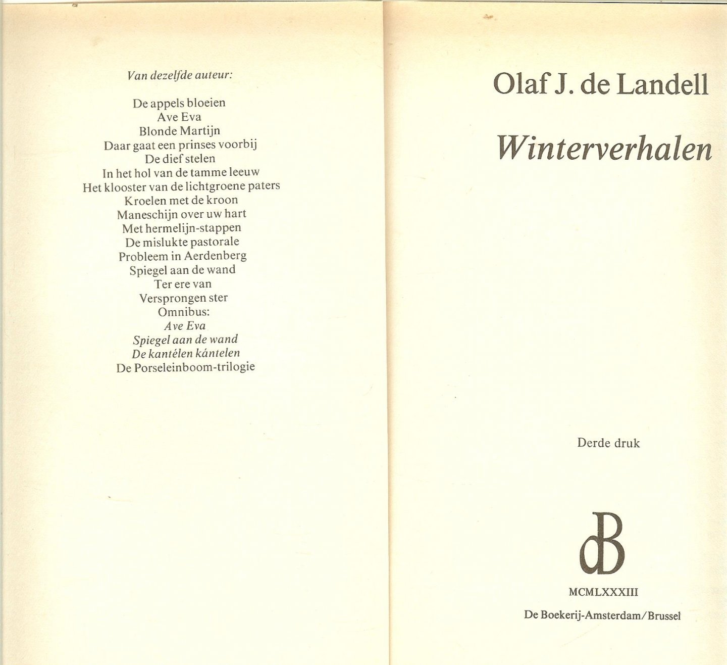 Landell, Olaf J. de .. Omslagillustratie Anton Pieck - Winterverhalen .. Sinterklaas  Kerst - en Oudejaarsverhalen