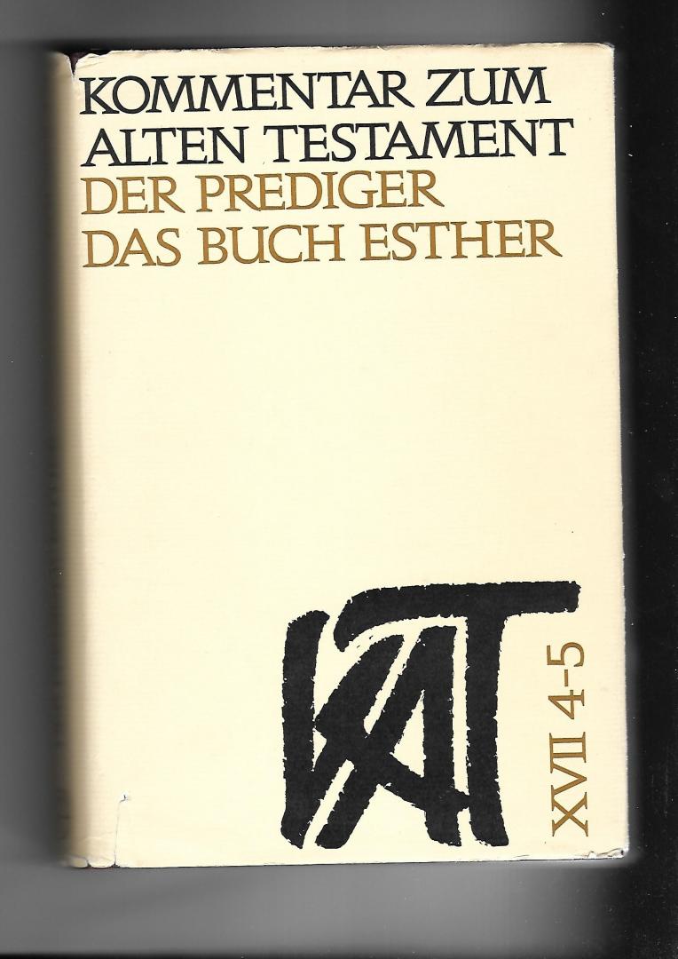 Hertzberg, Hans Wilhelm / Hans Bardtke - Der Prediger / Das Buch Esther (KAT XVII 4-5)