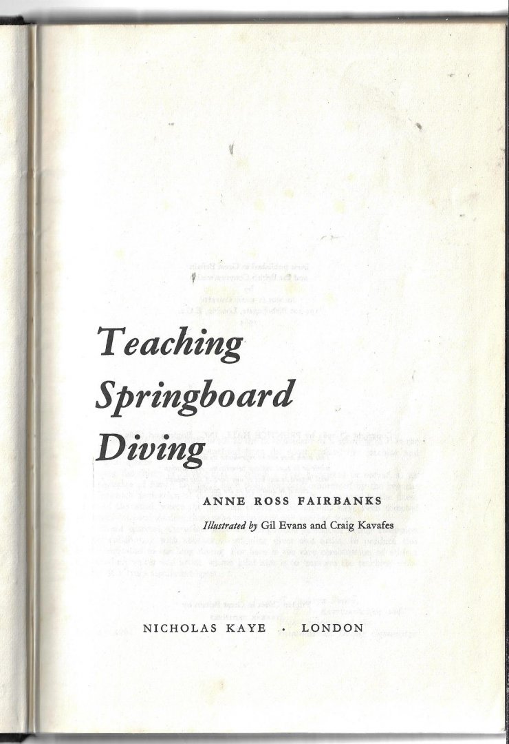 Fairbanks, Anne Ross - Teaching Springboard Diving