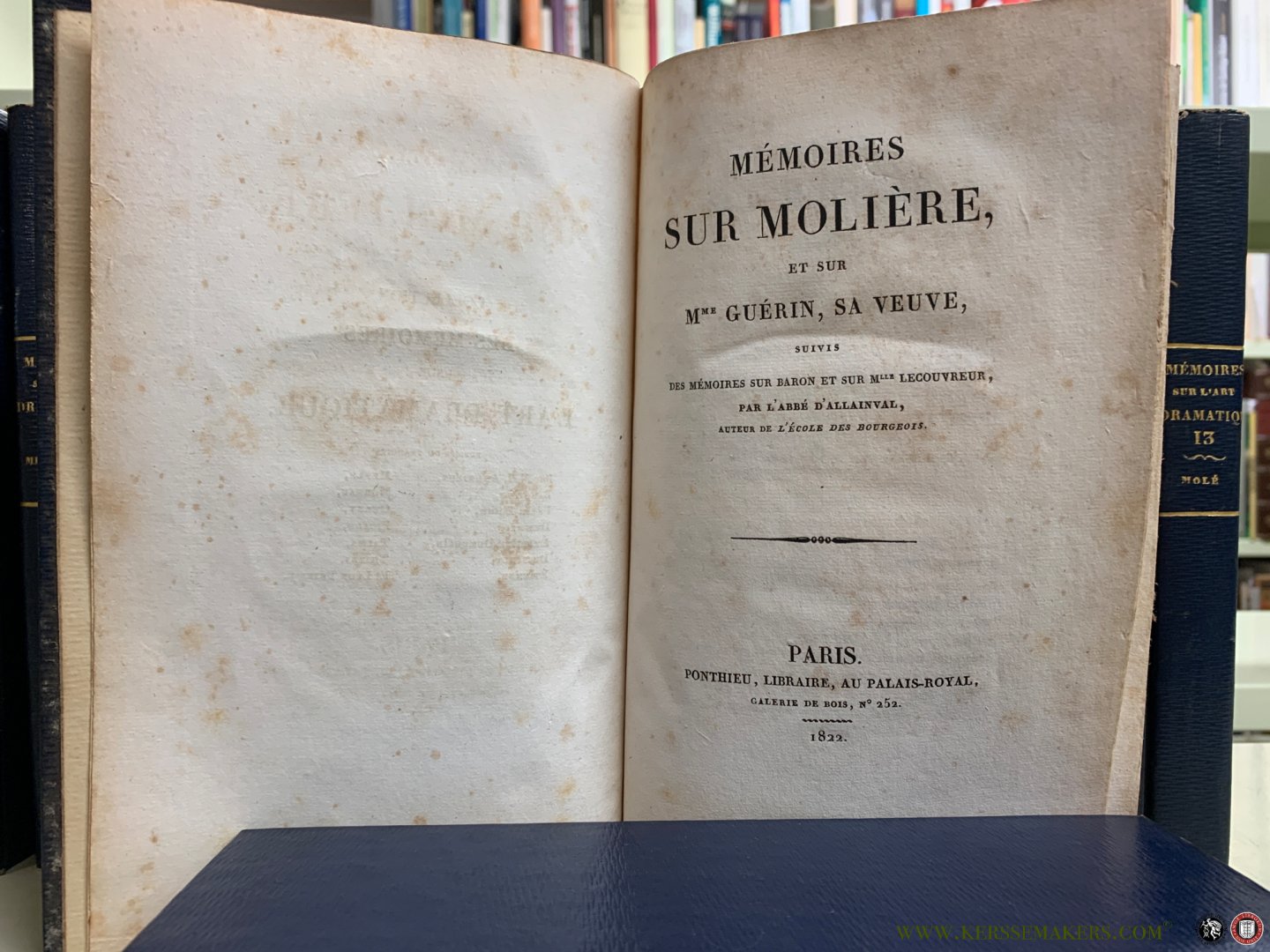 Andrieux / Barriere / Felix Bodin / Despres / Merle / Moreau / etc. - Collection des mémoires sur l'art dramatique [ 14 volumes ] Mémoires de Mlle Clairon / de Mistriss Bellamy / sur Molière et sur Mme Guérin, sa veuve / de Goldoni / sur Garrick et sur Macklin / de Mlle Dumesnil / de Préville, et de Dazincourt ...