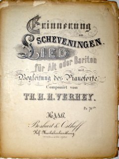 Verhey, Theodorus Hendricus Hubertus: - Erinnerung an Scheveningen. Lied für Alt oder Bariton mit Begleitung des Pianoforte