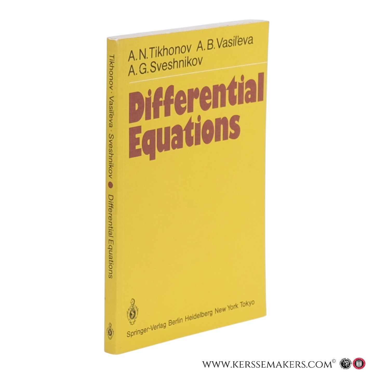 Tikhonov, A.N / Vasil'eva, A.B. / Sveshnikov, A.G. - Differential Equations. Translated from the Russian by A. B. Sossinskij. With 30 Figures.