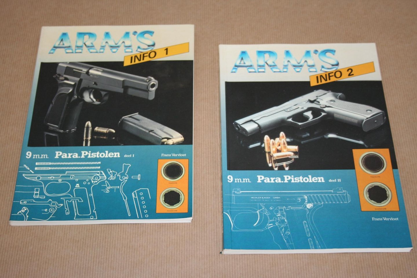 Frans Vervloet - Arm's Info -  Deel I & II - 9 mm Para Pistolen