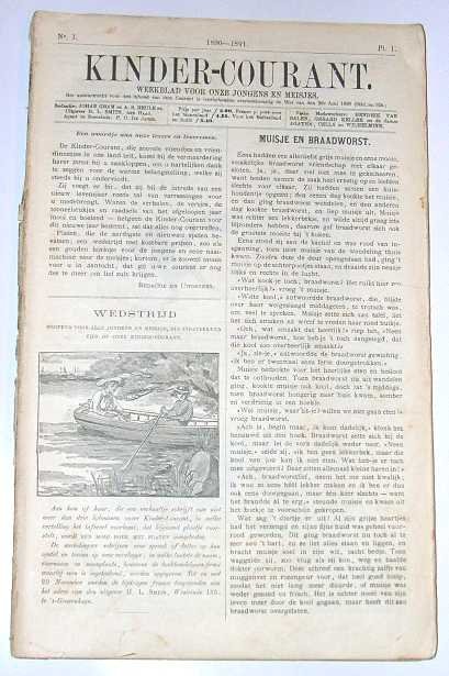 Gram, J. (red.) - Kinder-courant : weekblad voor onze jongens en meisjes. 1890-1891.