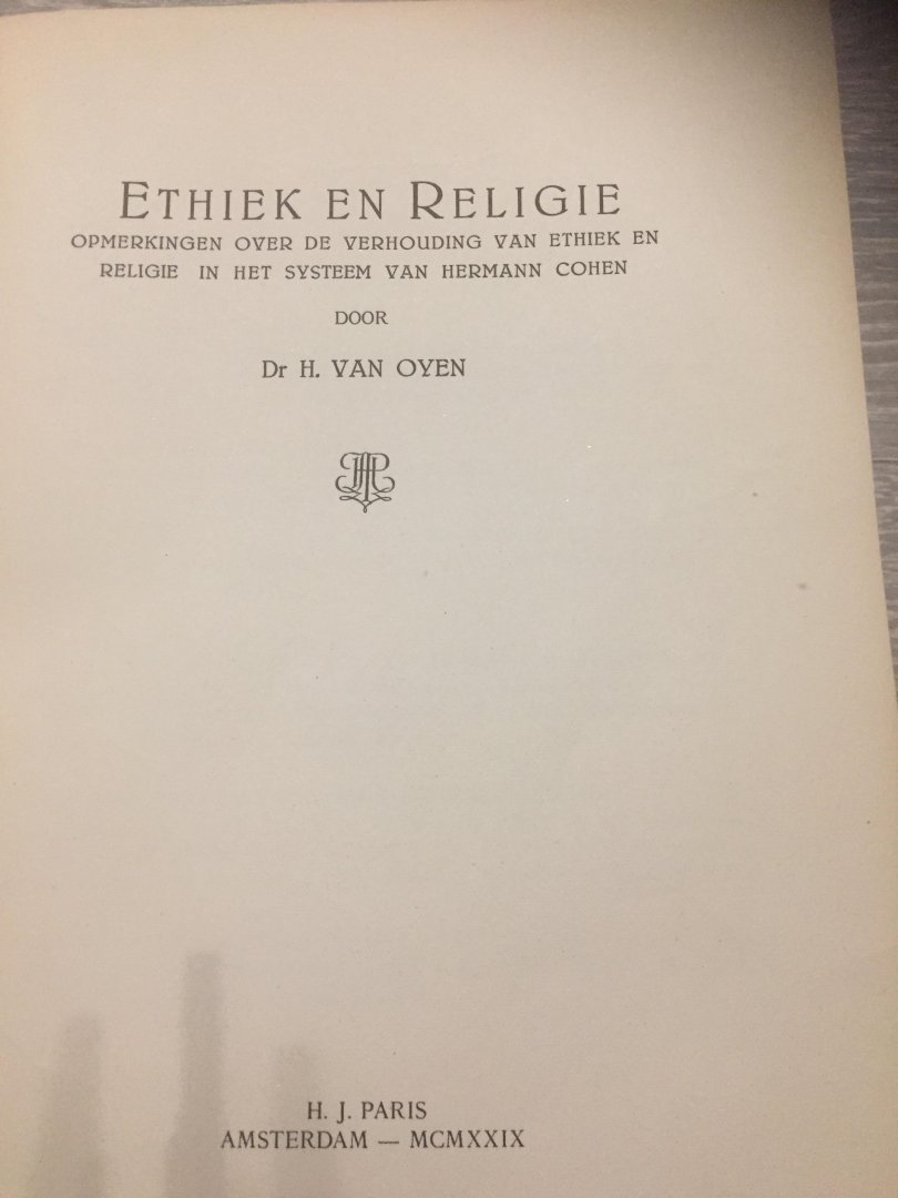 Van Oyen - Ethiek en Religie
