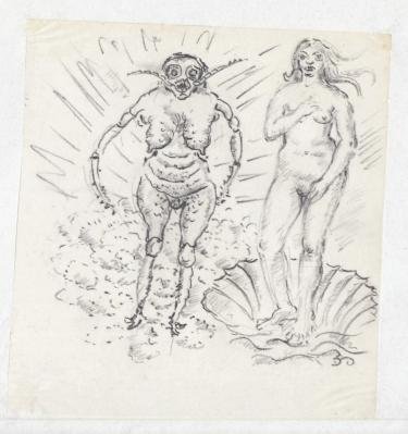 WOLKERS, Jan - Potloodtekening.