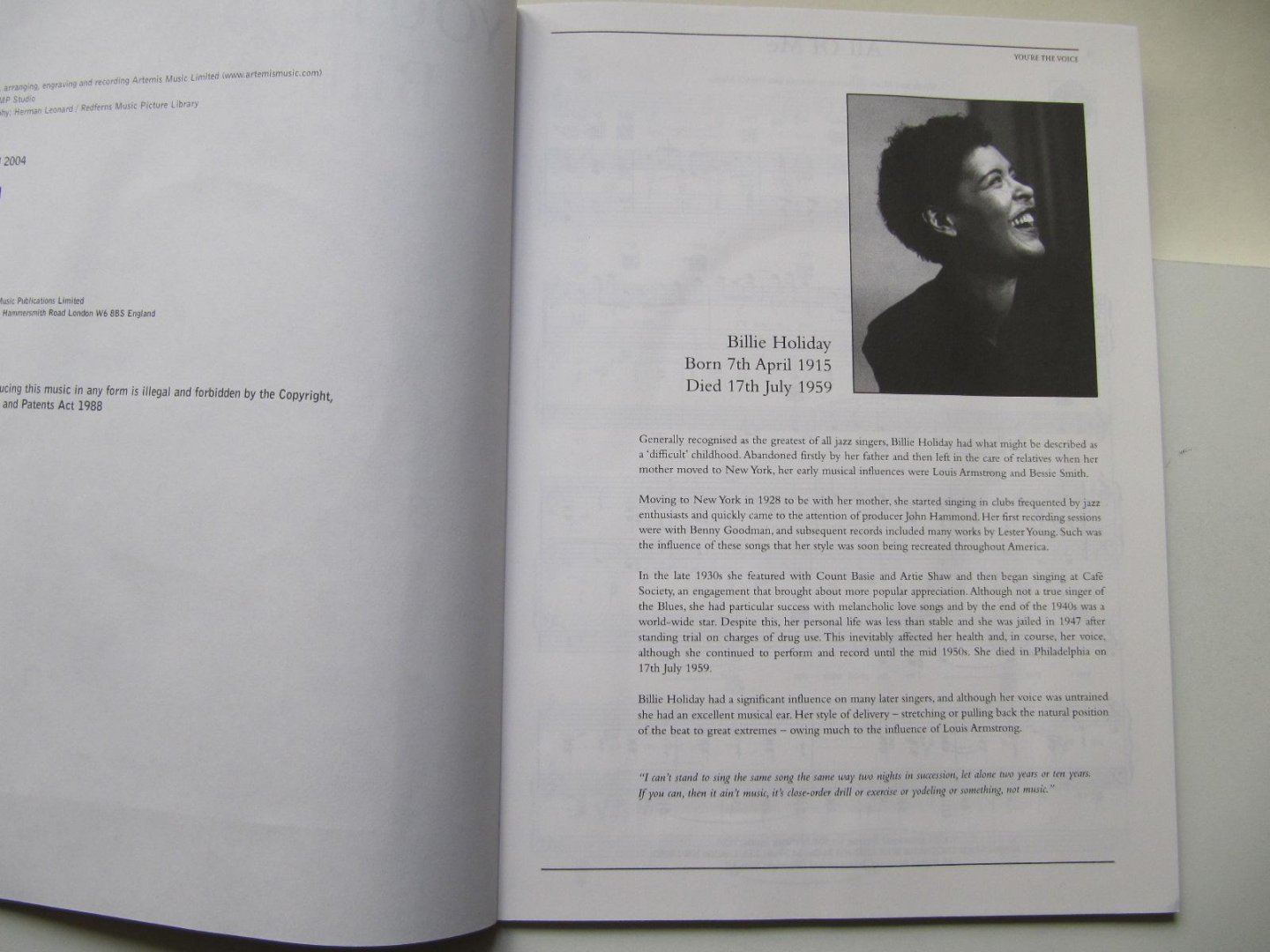 Billie Holyday - You're the Voice