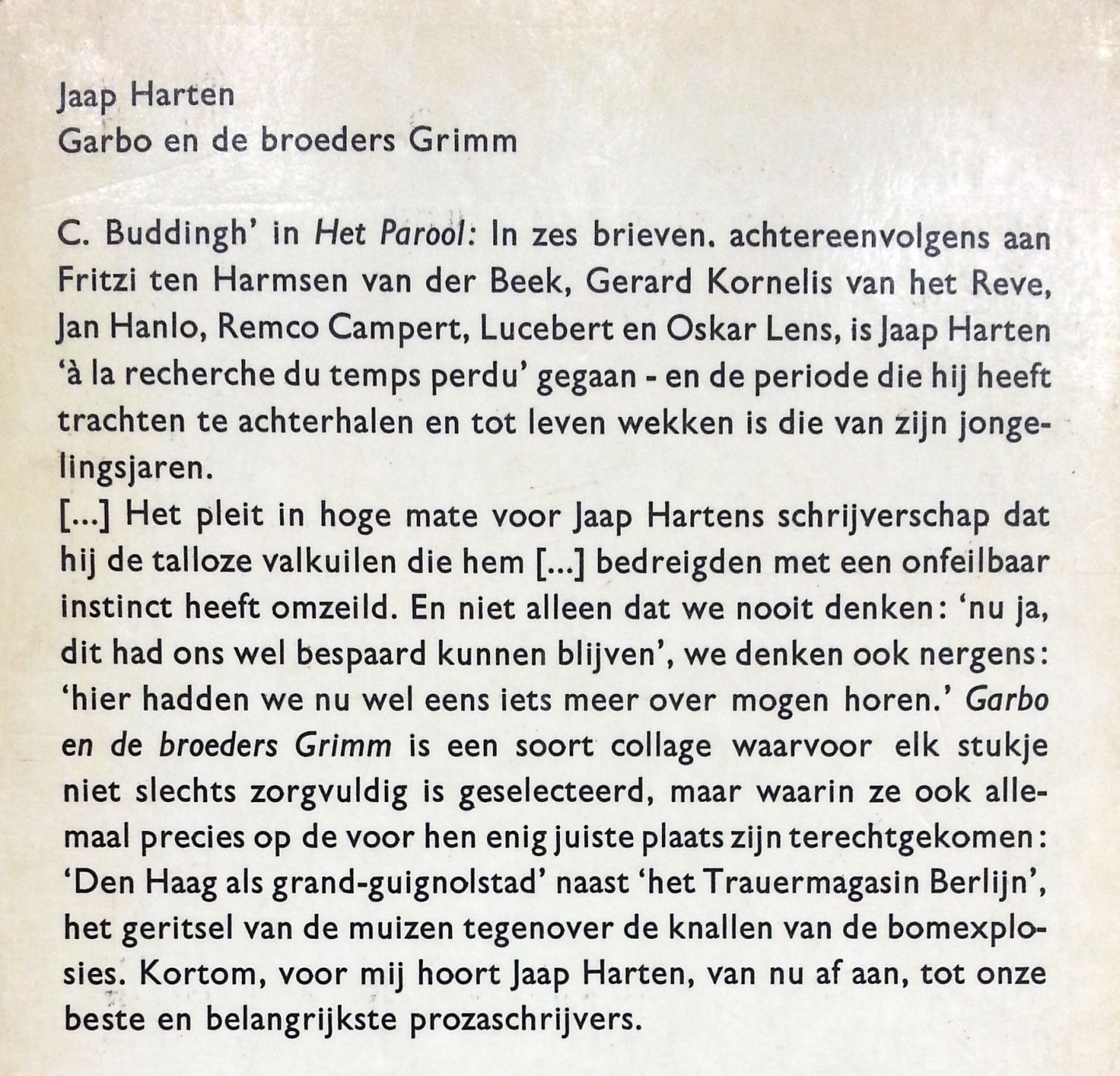 Harten, Jaap - Garbo en de broeders Grimm