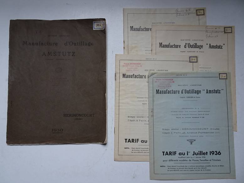 N.n.. - Société anonyme Manufacture d'outillage Amstutz. Herimoncourt (Doubs). 1930.