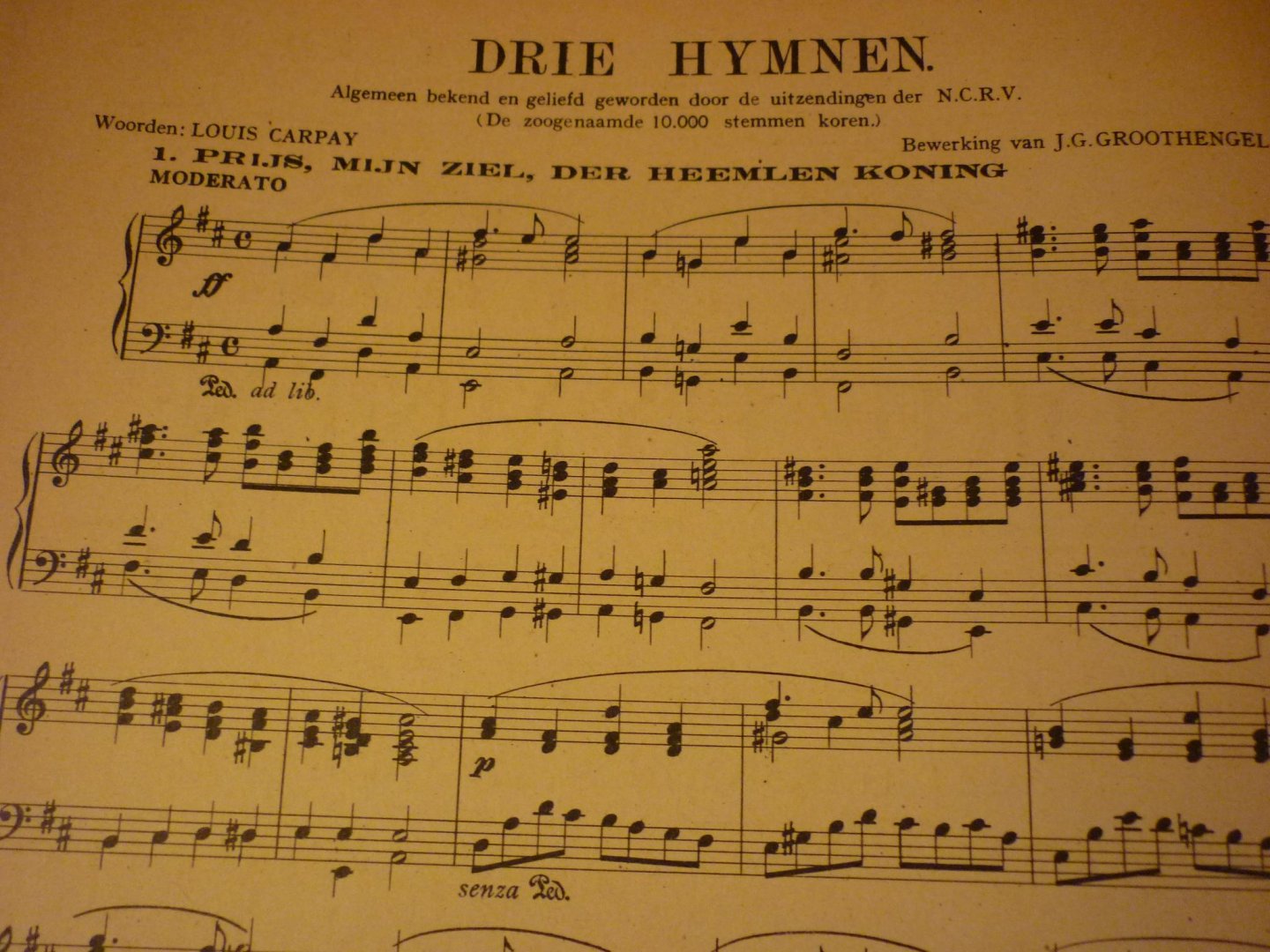 Groothengel; J.G. - Drie Hymnen; voor zang of orgel