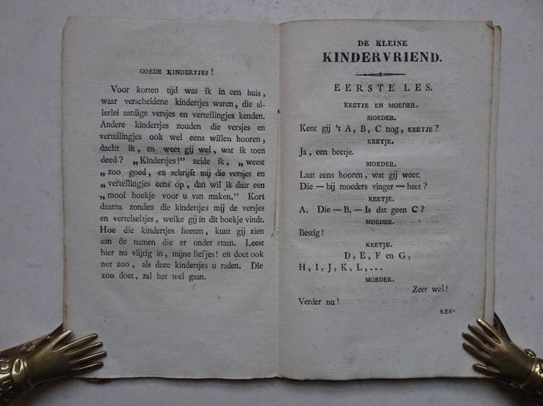 Heijningen Bosch, M. van. - De kleine kindervriend; een schoolboekje voor jonge kinderen.