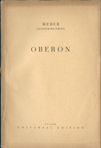 WEBER, Carl Maria von / Karlheinz Gutheim & Wilhelm Reinking - OBERON