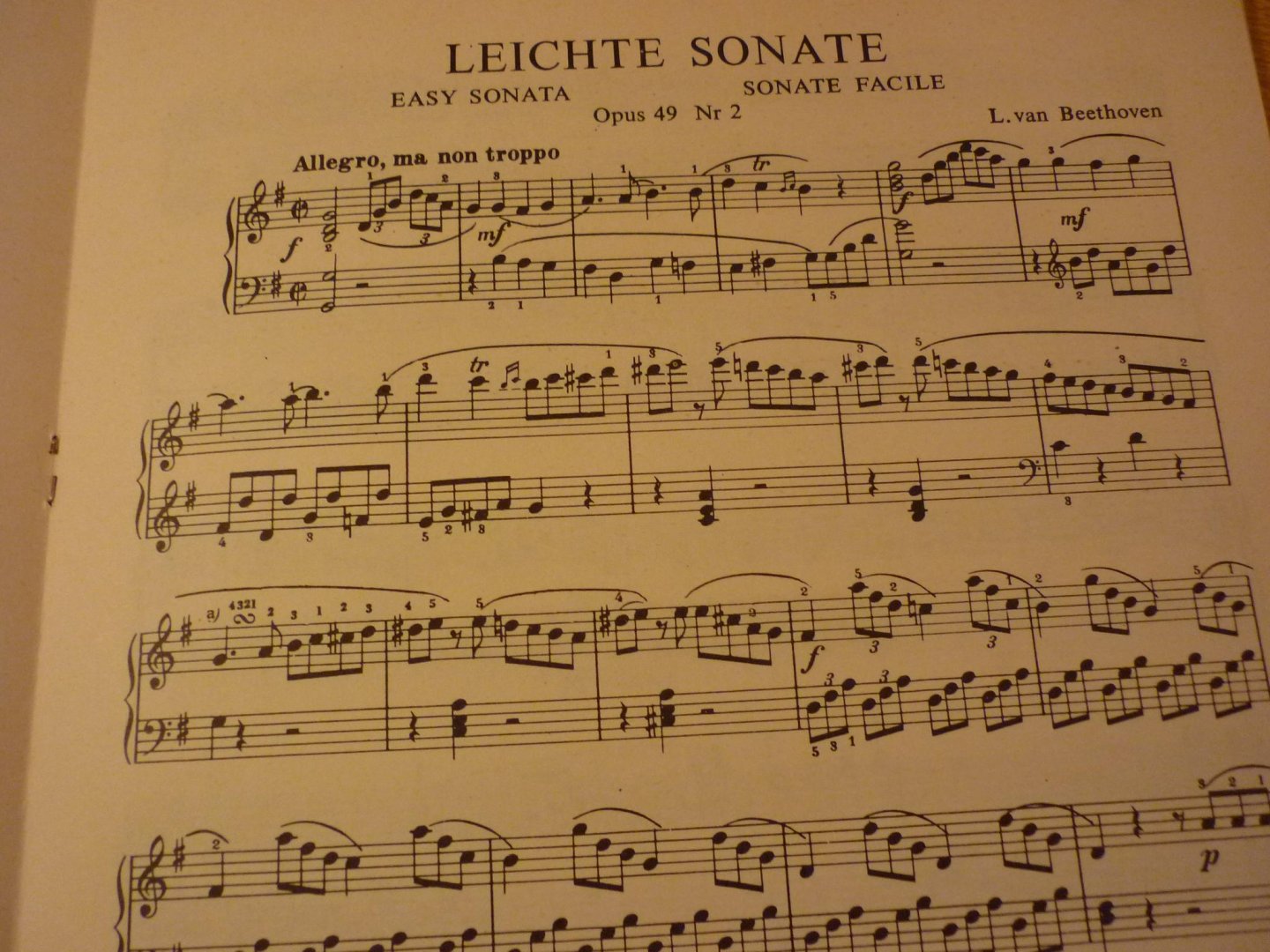 Beethoven; Ludwig von - Zwei leichte Klaviersonaten Opus 49; (Nr 1: g-moll - G minor - sol mineur; Nr 2: G-dur - G Major - Sol majeur) (Herman Nieland)