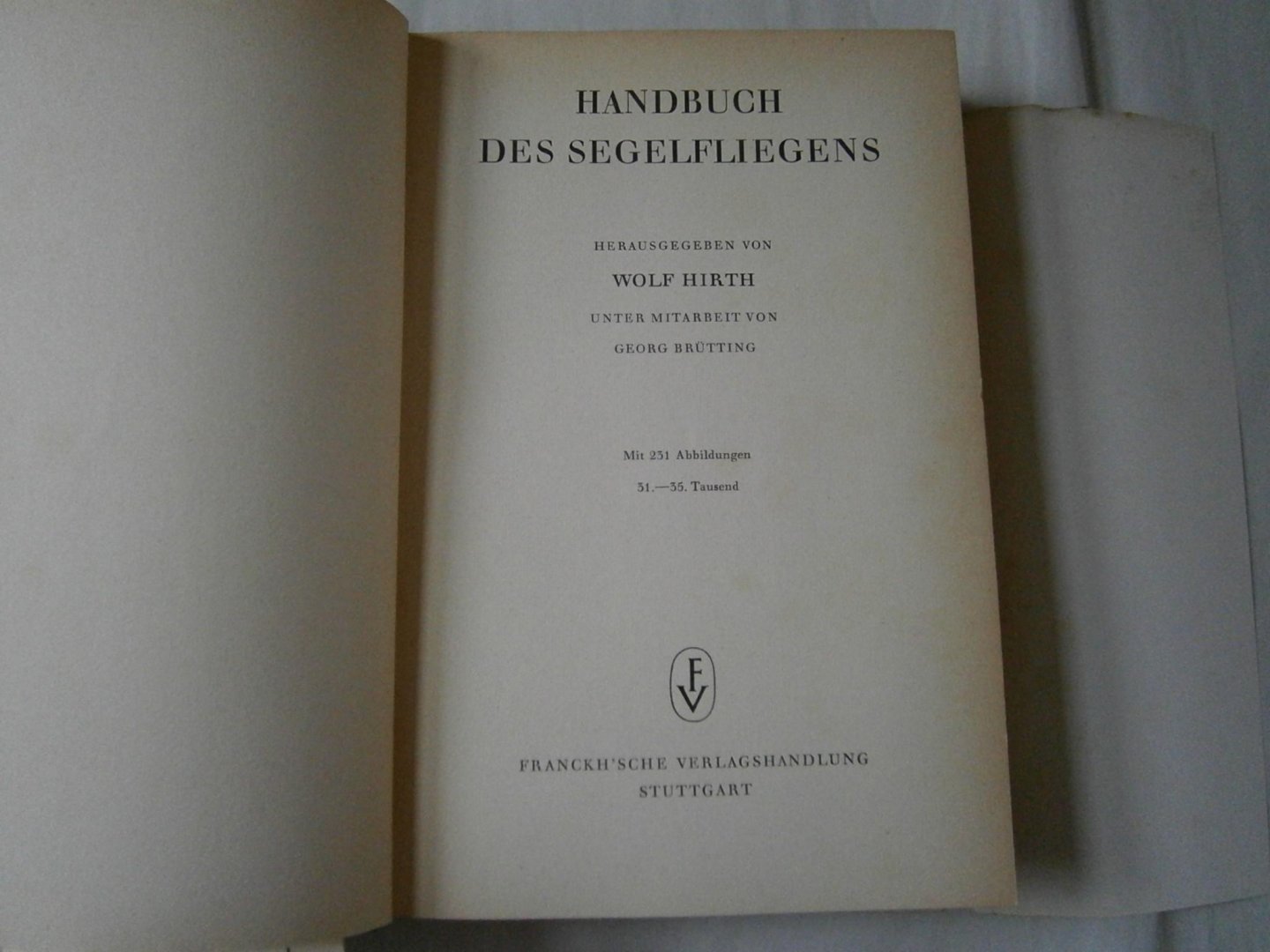 Hirth, Wolf - Handbuch der Segelfliegens