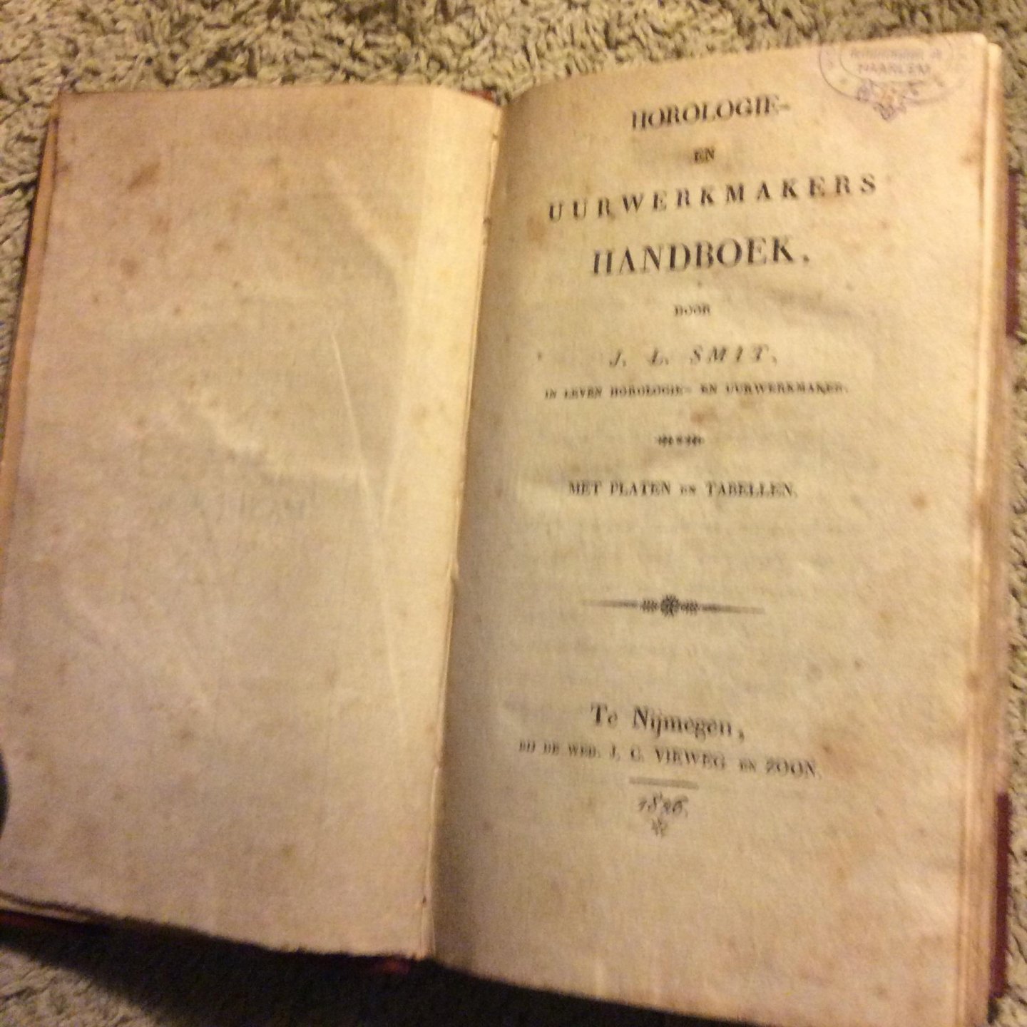 Boekwinkeltjes.nl - SMIT, JACOB LEVI. - Horologie- en Uurwerkmakers HANDBOEK