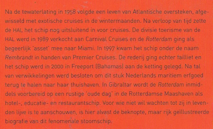 Guns, Arnour; Guns, Nico - SS Rotterdam : een beknopte scheepsbiografie