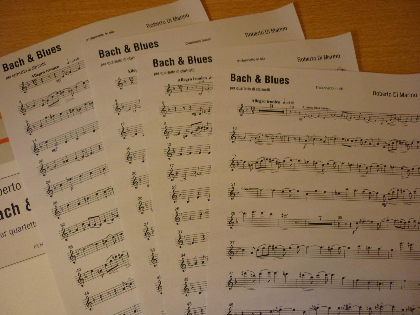 Marino; Roberto di - Bach & Blues per quartetto di clarinetti