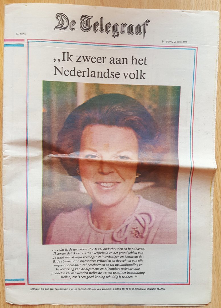  - Telegraaf-origineel, 26-04-1980 Inhuldiging van koningin Beatrix