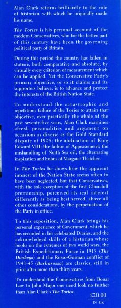 Clark, Alan - The Tories - Conservatives and the Nation 1922-1997
