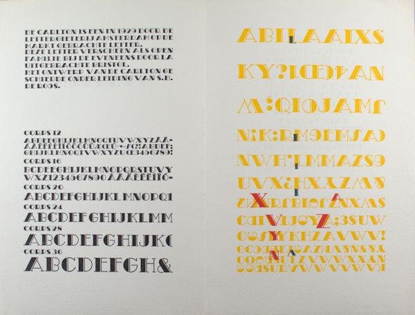  - Typografische exprimenten, Jaargang 1, 1977. Carlton / Schreibschrift Romana