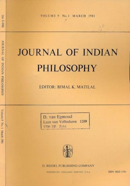 Matilal, Bimal K. (ed.). - Journal of Indian Philosophy.