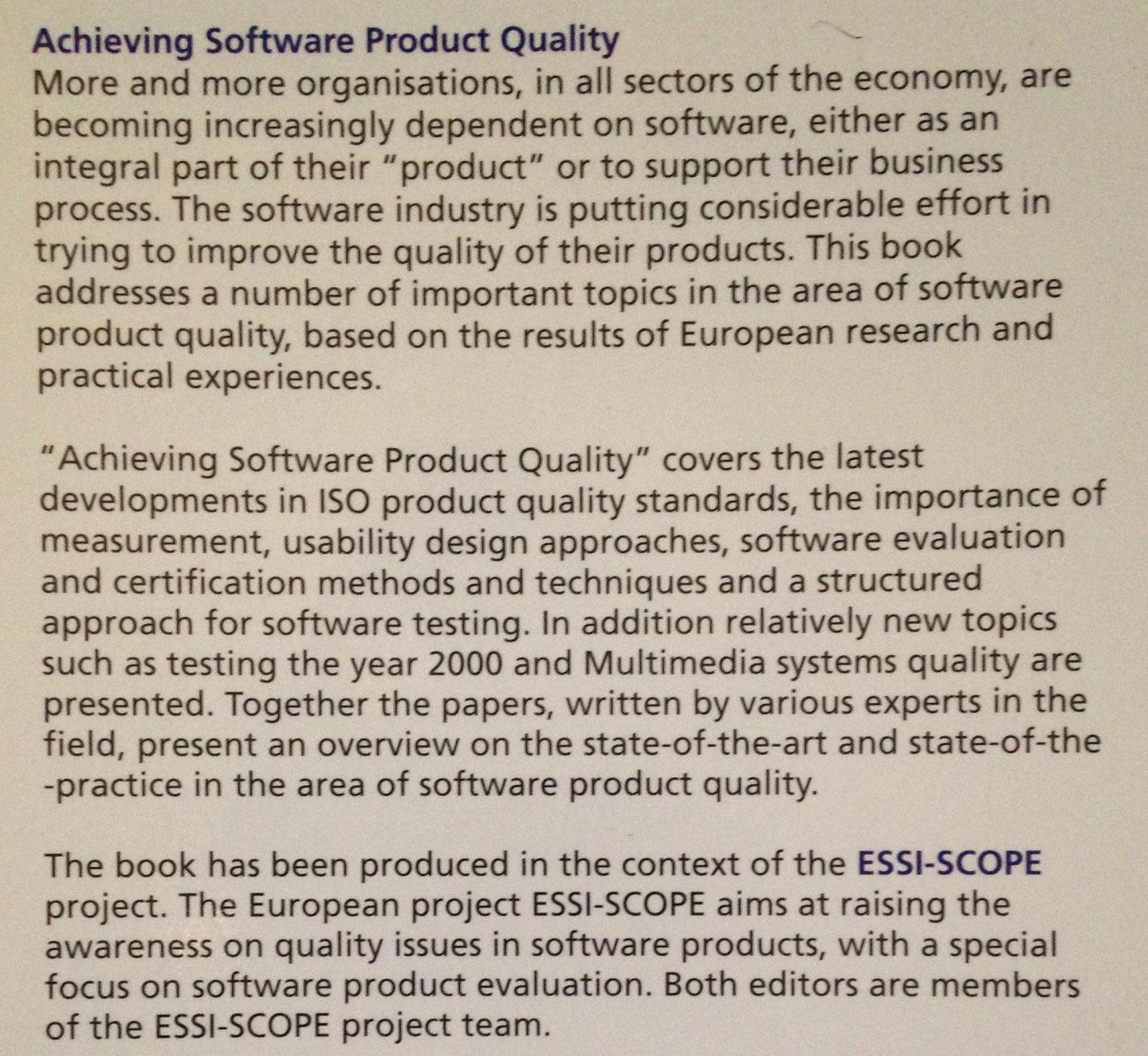 Veenendaal, Erik van & Julie McMullan (eds.) - Achieving Software Product Quality