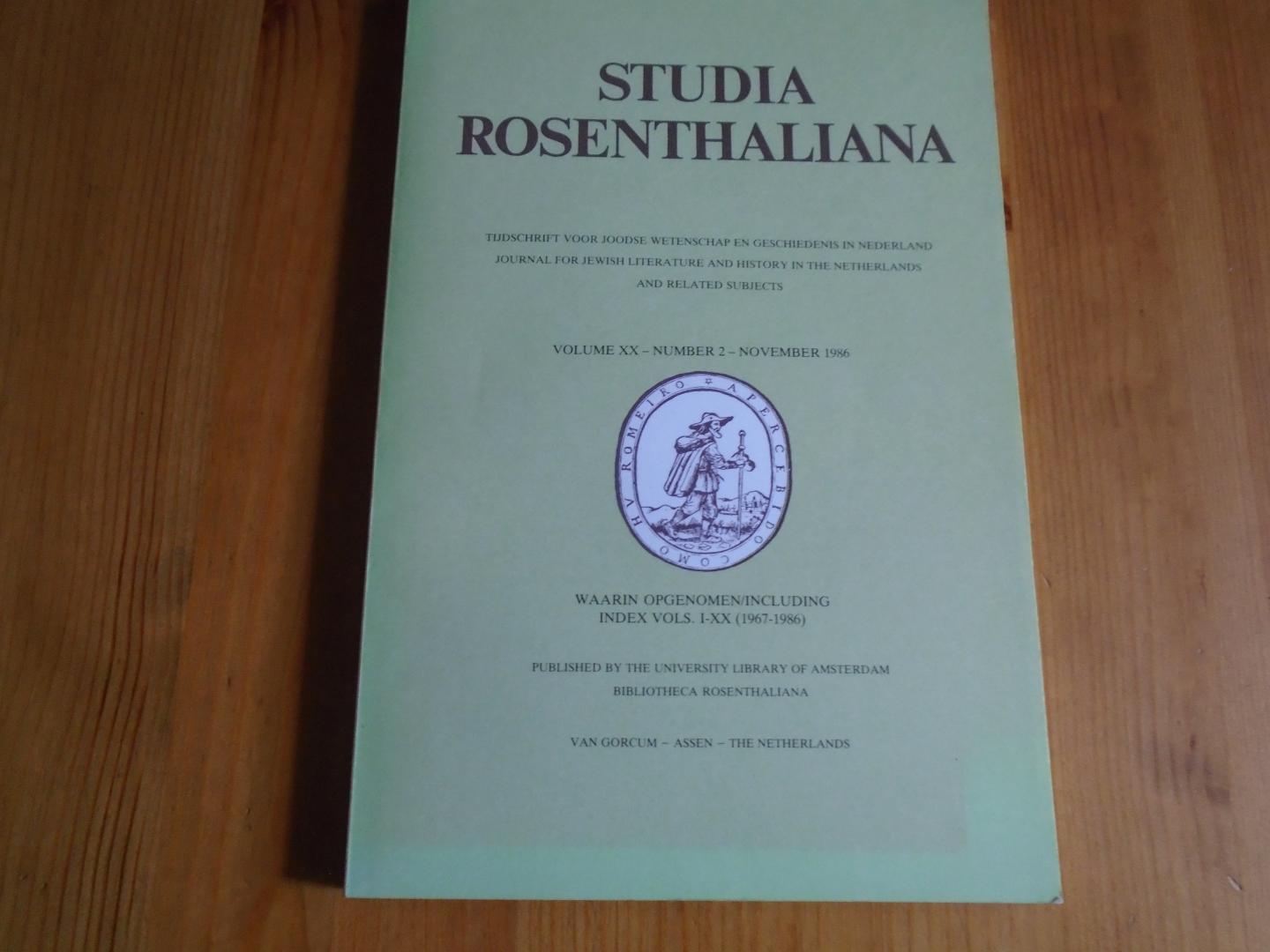  - Studia Rosenthaliana. Volume XX, nr. 2