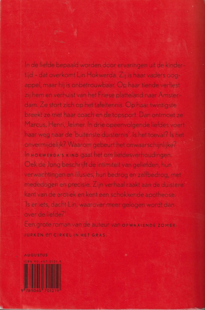 Jong (Breda, 4 oktober 1952), Oebele Klaas Anne (Oek) de - Hokwerda`s kind - roman - Hokwerda's kind, een boek dat De Jong weer terug in de belangstelling bracht. Dit werk is in 2006 op het toneel gebracht in een bewerking van Productiehuis Brabant in een regie van Madeleine Jutten-Matzer met Wendell Jaspers