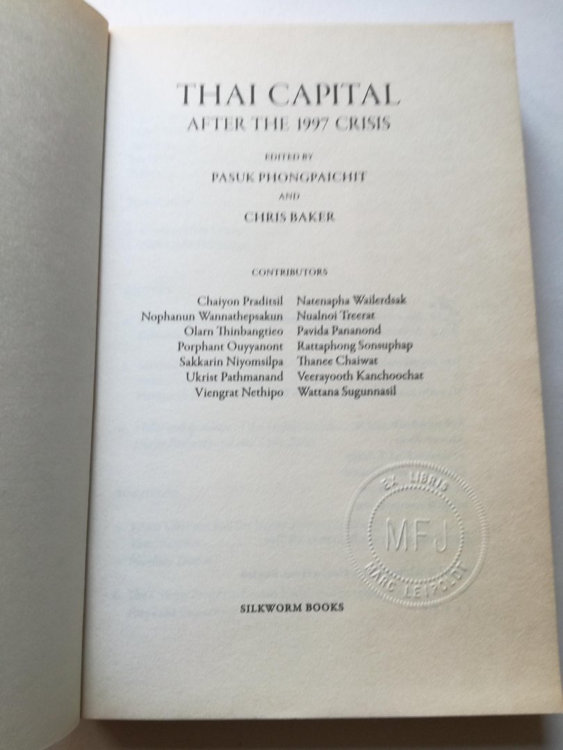 Phongpaichit, Pasuk - Thai Capital After the 1997 Crisis