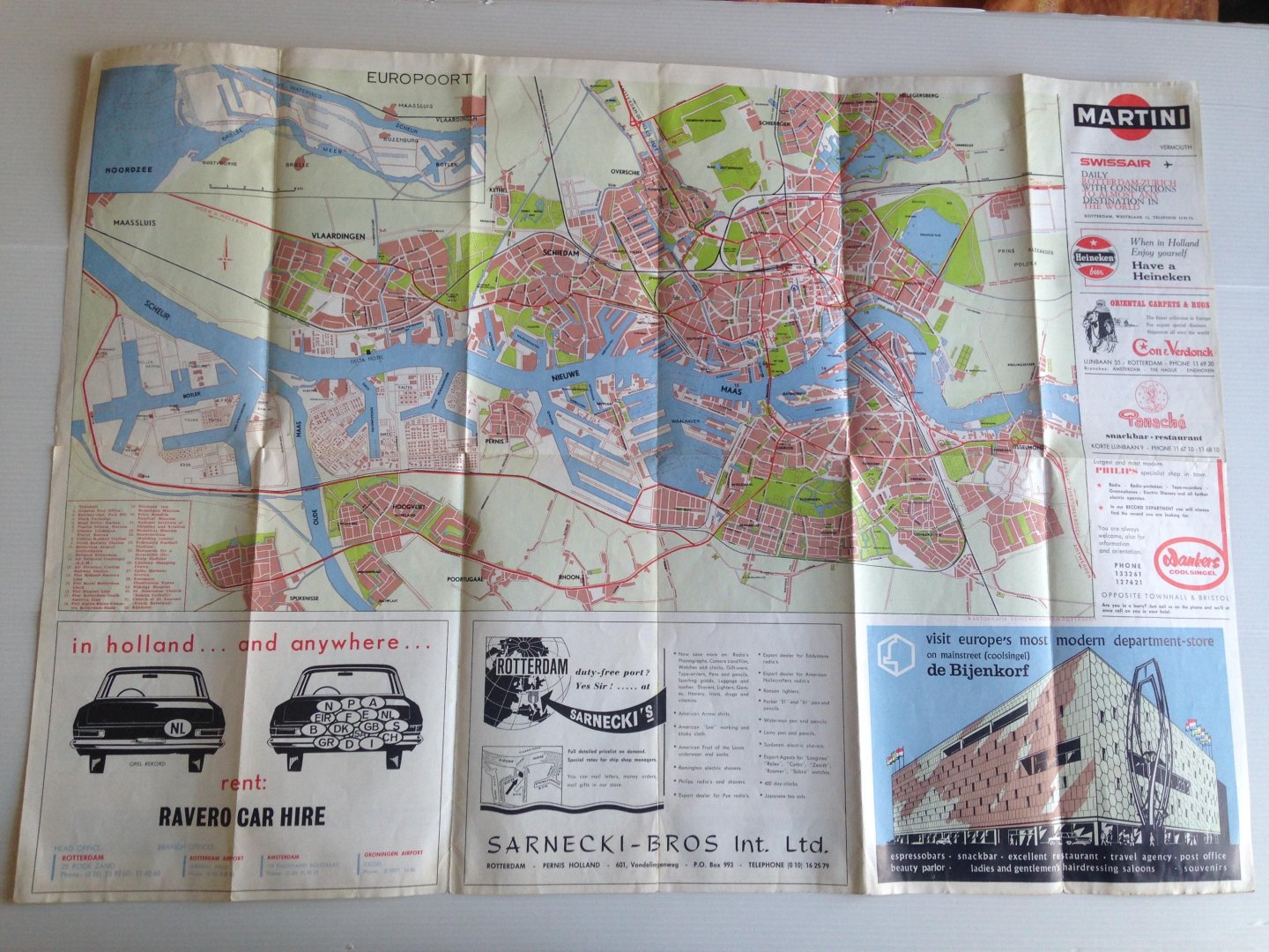  - Kaart Map of the City of Rotterdam, Presented by Rijnhotel, Rotterdam
