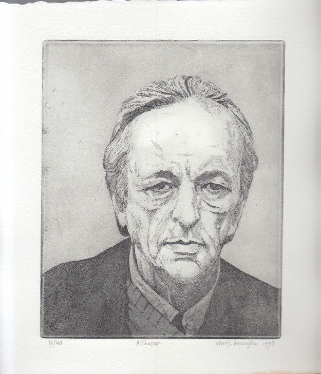 Buursen, Chris - Portret van Louis Althusser. Ets.