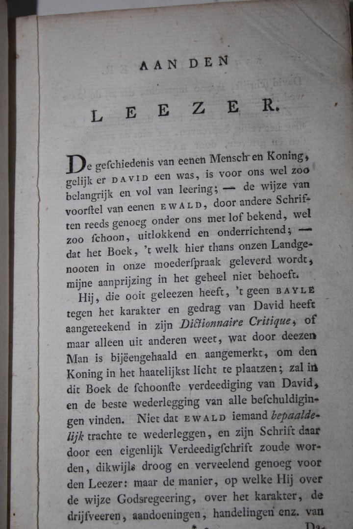Ewald, J.L. - De geschiedenis, lotgevallen en het karakter van David. Door J.L. Ewald, eerste en tweede deel