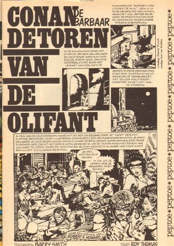 Diverse tekenaars - PEP 1974 nr. 36, stripweekblad met o.a. losse bijlage strip Conan de Barbaar "De Toren van de Olifant", (Barry Smith/Roy Thomas), goede staat