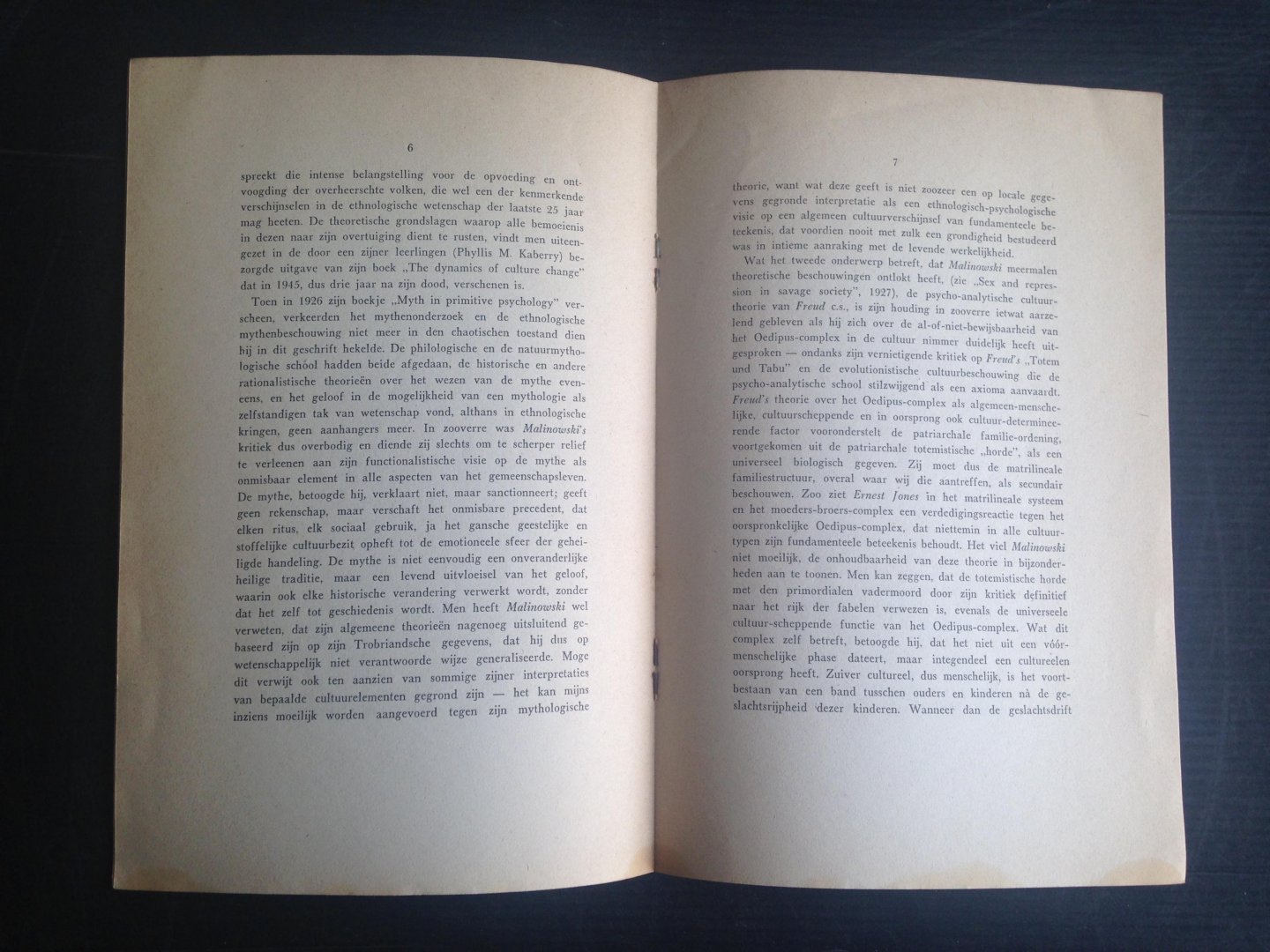 Josselin de Jong, J.P.B. de - Herdenking Bronislaw Kaspar Malinowski, 1884-1942 [antropoloog], Overdruk jaarboek KNAW