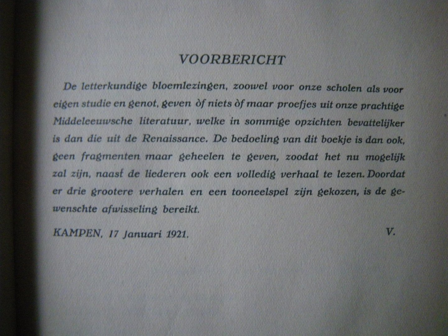 Vorrink, Joh. - Veertien Liederen, vijf Verhalen en één Tooneelspel uit de Middeleeuwen. Gekozen en toegelicht door Joh. Vorrink