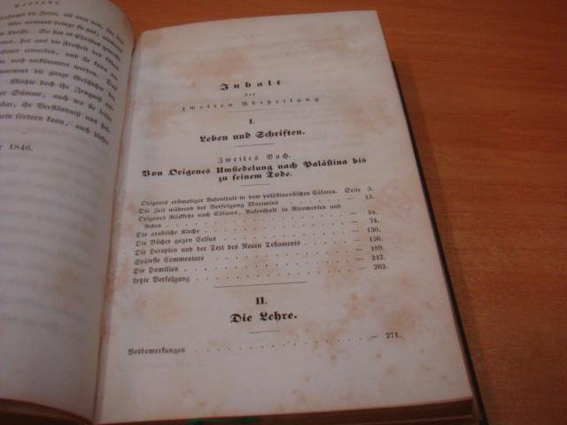 Redepenning, Ernst Rudolf - Origenes - Eine Darstellung seines Lebens und seiner Lehre
