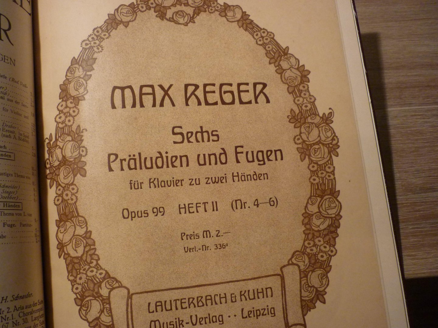 Reger; Max (1873 - 1916) - Verzamelalbum: Sechs Präludien und Fugen, op. 99; Heft I en Heft II (Nr. 1 - 6) voor Piano - Muziekboek)