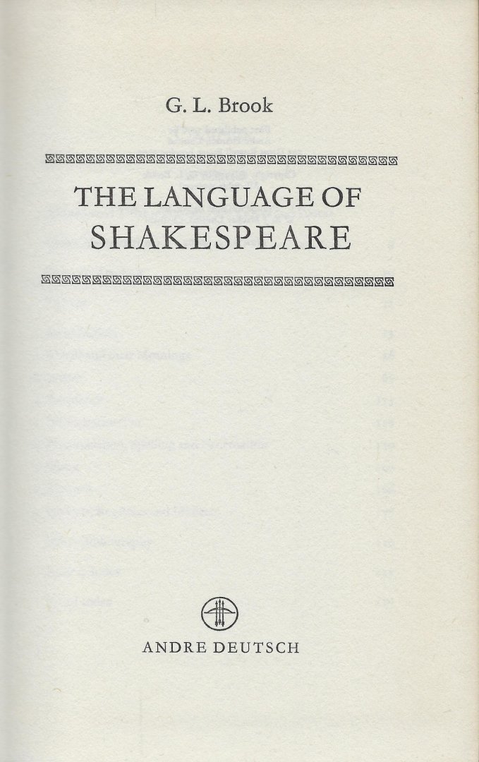 BROOK, - The Language Of Shakespeare