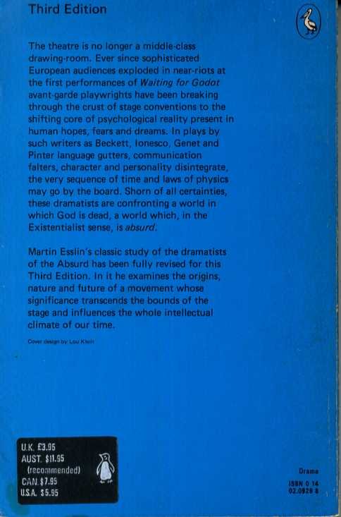 Esslin - The theatre of the absurd.