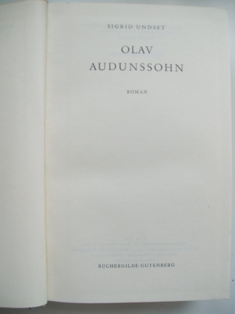 Undset, Sigrid - Olaf Audunssohn (DUITSTALIG)